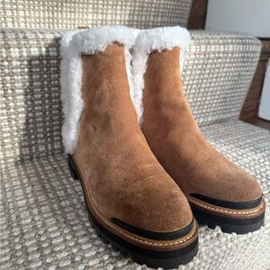 Marc Fisher Tan Shearling Winter Boots